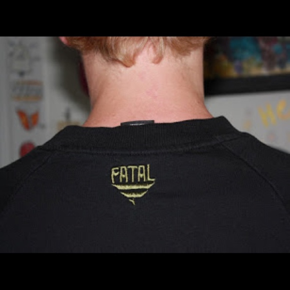 FATAL BLACK AND CAMO SWEATER